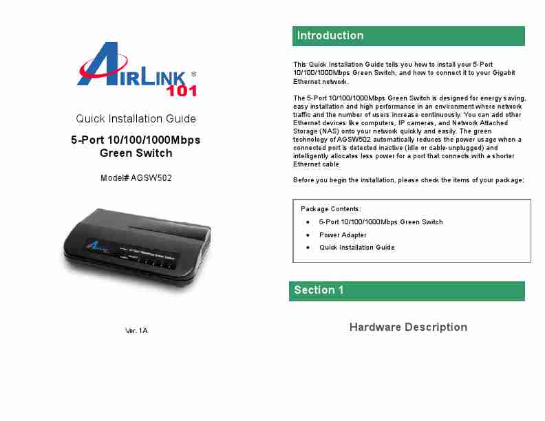 Airlink101 Switch AGSW502-page_pdf